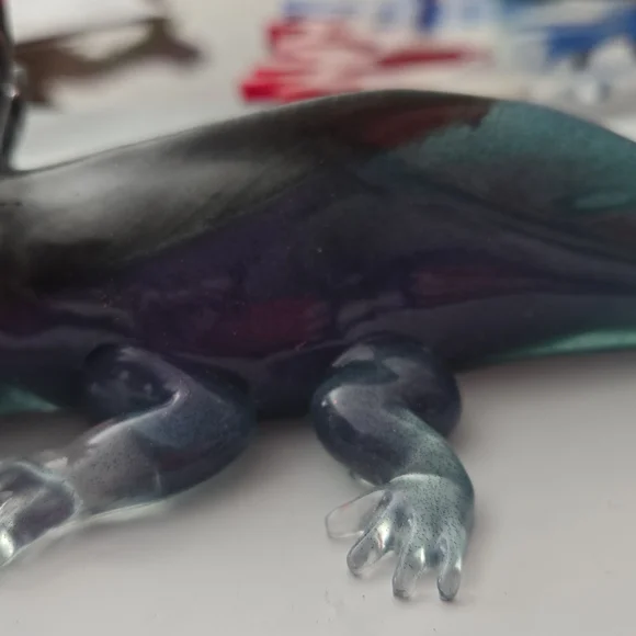 Metallic Gray Axolotl Aquarium Ornament - Decorative Fish Tank Accent - Picture 2 of 5